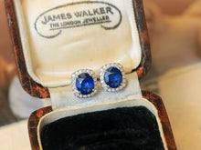 Load image into Gallery viewer, LUOWEND 18K White Gold Natural Sapphire Earrings for Women

