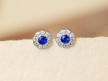 Load image into Gallery viewer, LUOWEND 18K White Gold Natural Sapphire Ring for Women
