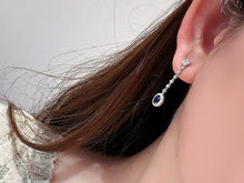 Load image into Gallery viewer, LUOWEND 18K White Gold Natural Sapphire Earrings for Women
