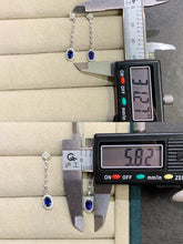 Load image into Gallery viewer, LUOWEND 18K White Gold Natural Sapphire Earrings for Women
