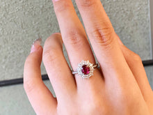 Load image into Gallery viewer, LUOWEND 18K White Gold Natural Ruby Ring for Women
