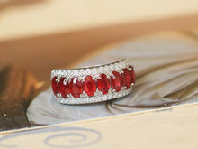 Load image into Gallery viewer, LUOWEND 18K White Gold Natural Ruby Ring for Women
