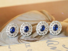 Load image into Gallery viewer, LUOWEND 18K White Gold Natural Sapphire Ring for Women
