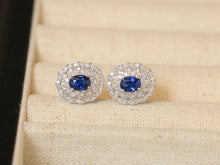 Load image into Gallery viewer, LUOWEND 18K White Gold Natural Sapphire Ring for Women
