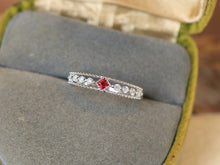 Load image into Gallery viewer, LUOWEND 18K White Gold Natural Ruby Ring for Women
