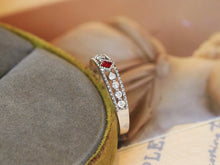 Load image into Gallery viewer, LUOWEND 18K White Gold Natural Ruby Ring for Women
