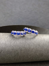 Load image into Gallery viewer, LUOWEND 18K White Gold Natural Diamond and Sapphire Ring for Women
