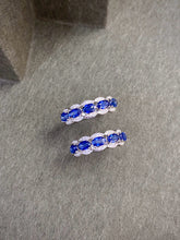Load image into Gallery viewer, LUOWEND 18K White Gold Natural Diamond and Sapphire Ring for Women
