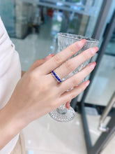 Load image into Gallery viewer, LUOWEND 18K White Gold Natural Diamond and Sapphire Ring for Women
