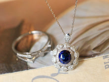 Load image into Gallery viewer, LUOWEND 18K White Gold Natural Sapphire Ring for Women
