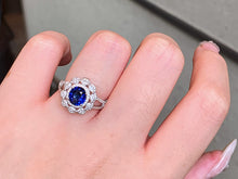Load image into Gallery viewer, LUOWEND 18K White Gold Natural Sapphire Ring for Women
