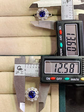 Load image into Gallery viewer, LUOWEND 18K White Gold Natural Sapphire Ring for Women
