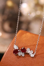 Load image into Gallery viewer, LUOWEND 18K White Gold Real Natural Diamond and Ruby Necklace for Women
