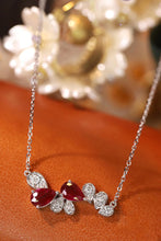 Load image into Gallery viewer, LUOWEND 18K White Gold Real Natural Diamond and Ruby Necklace for Women
