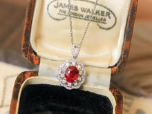 Load image into Gallery viewer, LUOWEND 18K White Gold Natural Ruby Necklace for Women
