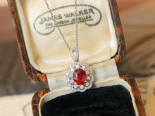 Load image into Gallery viewer, LUOWEND 18K White Gold Natural Ruby Necklace for Women
