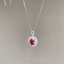 Load image into Gallery viewer, LUOWEND 18K White Gold Natural Ruby Necklace for Women
