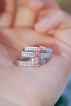 Load image into Gallery viewer, LUOWEND 18K White Gold Real Natural Pink Diamond Ring for Women
