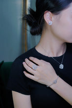 Load image into Gallery viewer, LUOWEND 18K White Gold Real Natural Diamond Stud Earrings for Women
