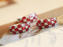 Load image into Gallery viewer, LUOWEND 18K White Gold Natural Ruby Ring for Women
