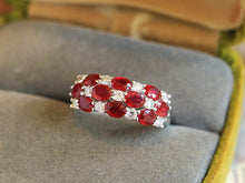 Load image into Gallery viewer, LUOWEND 18K White Gold Natural Ruby Ring for Women
