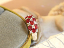 Load image into Gallery viewer, LUOWEND 18K White Gold Natural Ruby Ring for Women
