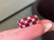 Load image into Gallery viewer, LUOWEND 18K White Gold Natural Ruby Ring for Women
