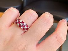 Load image into Gallery viewer, LUOWEND 18K White Gold Natural Ruby Ring for Women
