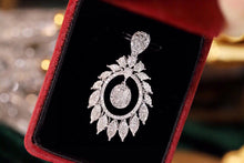 Load image into Gallery viewer, LUOWEND 18K White Gold Real Natural Diamond Pendant Necklace for Women
