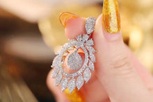 Load image into Gallery viewer, LUOWEND 18K White Gold Real Natural Diamond Pendant Necklace for Women

