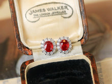 Load image into Gallery viewer, LUOWEND 18K White Gold Natural Ruby Earrings for Women
