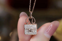 Load image into Gallery viewer, LUOWEND 18K Rose Gold Real Natural Diamond Pendant Necklace for Women
