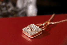 Load image into Gallery viewer, LUOWEND 18K Rose Gold Real Natural Diamond Pendant Necklace for Women
