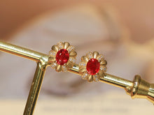 Load image into Gallery viewer, LUOWEND 18K Yellow Gold Natural Ruby Earrings for Women
