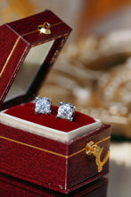 Load image into Gallery viewer, LUOWEND 18K White Gold Real Natural Diamond Stud Earrings for Women
