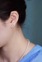Load image into Gallery viewer, LUOWEND 18K White Gold Real Natural Diamond Stud Earrings for Women
