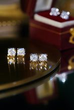 Load image into Gallery viewer, LUOWEND 18K White Gold Real Natural Diamond Stud Earrings for Women
