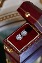 Load image into Gallery viewer, LUOWEND 18K White Gold Real Natural Diamond Stud Earrings for Women
