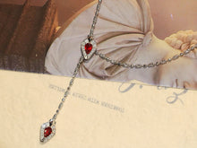 Load image into Gallery viewer, LUOQWEND 18K White Gold Natural Ruby Necklace for Women
