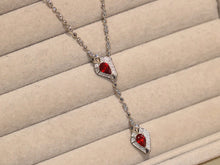 Load image into Gallery viewer, LUOQWEND 18K White Gold Natural Ruby Necklace for Women
