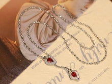 Load image into Gallery viewer, LUOQWEND 18K White Gold Natural Ruby Necklace for Women
