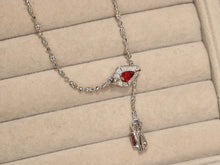 Load image into Gallery viewer, LUOQWEND 18K White Gold Natural Ruby Necklace for Women
