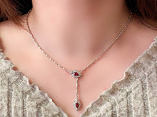 Load image into Gallery viewer, LUOQWEND 18K White Gold Natural Ruby Necklace for Women
