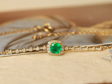 Load image into Gallery viewer, LUOWEND 18K Yellow Gold Natural Emerald Bracelet for Women
