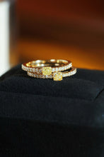 Load image into Gallery viewer, LUOWEND 18K Yellow Gold Natural Yellow Diamond Ring for Women
