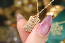 Load image into Gallery viewer, LUOWEND 18K Yellow Gold Real Natural Diamond Pendant Necklace for Women
