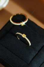 Load image into Gallery viewer, LUOWEND 18K Yellow Gold Natural Yellow Diamond Ring for Women

