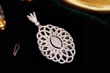 Load image into Gallery viewer, LUOWEND 18K White Gold Real Natural Diamond Pendant Necklace for Women
