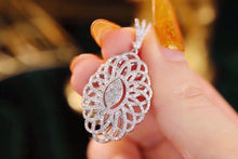 Load image into Gallery viewer, LUOWEND 18K White Gold Real Natural Diamond Pendant Necklace for Women
