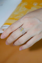 Load image into Gallery viewer, LUOWEND 18K White Gold Natural Yellow Diamond Ring for Women
